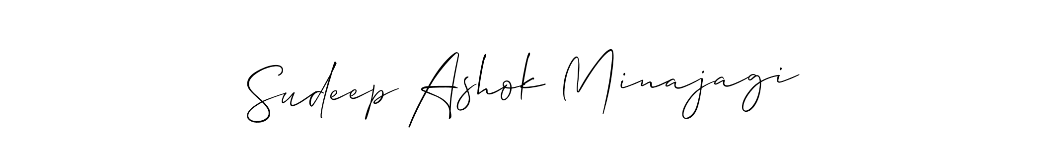 Allison_Script is a professional signature style that is perfect for those who want to add a touch of class to their signature. It is also a great choice for those who want to make their signature more unique. Get Sudeep Ashok Minajagi name to fancy signature for free. Sudeep Ashok Minajagi signature style 2 images and pictures png