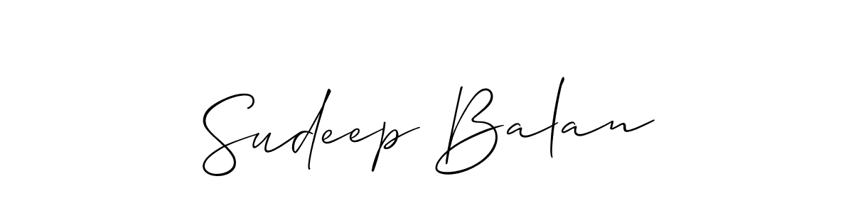 You should practise on your own different ways (Allison_Script) to write your name (Sudeep Balan) in signature. don't let someone else do it for you. Sudeep Balan signature style 2 images and pictures png