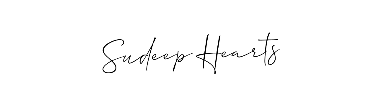 Sudeep Hearts stylish signature style. Best Handwritten Sign (Allison_Script) for my name. Handwritten Signature Collection Ideas for my name Sudeep Hearts. Sudeep Hearts signature style 2 images and pictures png