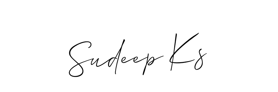 Make a beautiful signature design for name Sudeep Ks. With this signature (Allison_Script) style, you can create a handwritten signature for free. Sudeep Ks signature style 2 images and pictures png