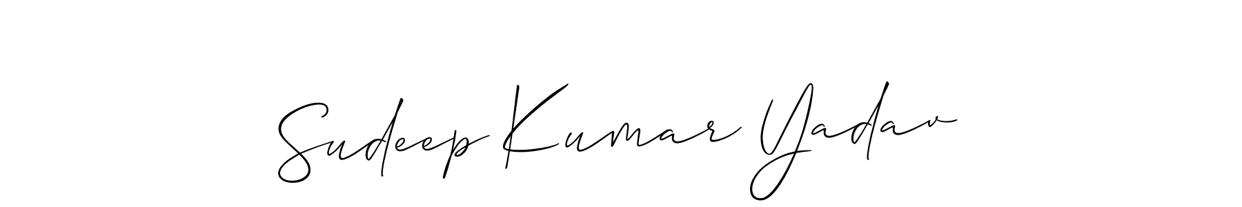 The best way (Allison_Script) to make a short signature is to pick only two or three words in your name. The name Sudeep Kumar Yadav include a total of six letters. For converting this name. Sudeep Kumar Yadav signature style 2 images and pictures png