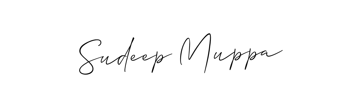 Make a short Sudeep Muppa signature style. Manage your documents anywhere anytime using Allison_Script. Create and add eSignatures, submit forms, share and send files easily. Sudeep Muppa signature style 2 images and pictures png