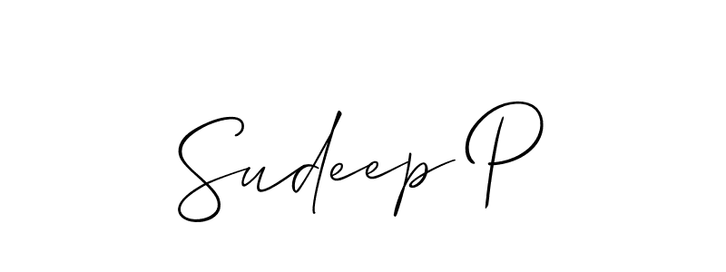 How to Draw Sudeep P signature style? Allison_Script is a latest design signature styles for name Sudeep P. Sudeep P signature style 2 images and pictures png