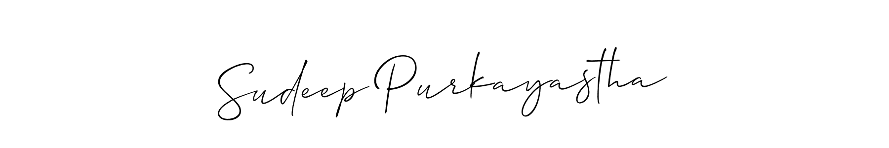 Use a signature maker to create a handwritten signature online. With this signature software, you can design (Allison_Script) your own signature for name Sudeep Purkayastha. Sudeep Purkayastha signature style 2 images and pictures png