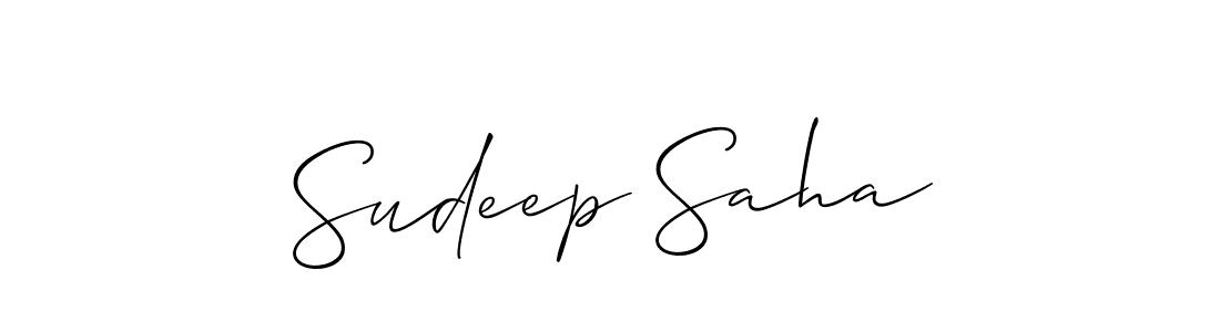 The best way (Allison_Script) to make a short signature is to pick only two or three words in your name. The name Sudeep Saha include a total of six letters. For converting this name. Sudeep Saha signature style 2 images and pictures png