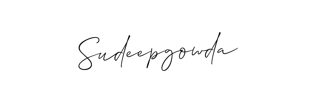 Make a beautiful signature design for name Sudeepgowda. With this signature (Allison_Script) style, you can create a handwritten signature for free. Sudeepgowda signature style 2 images and pictures png