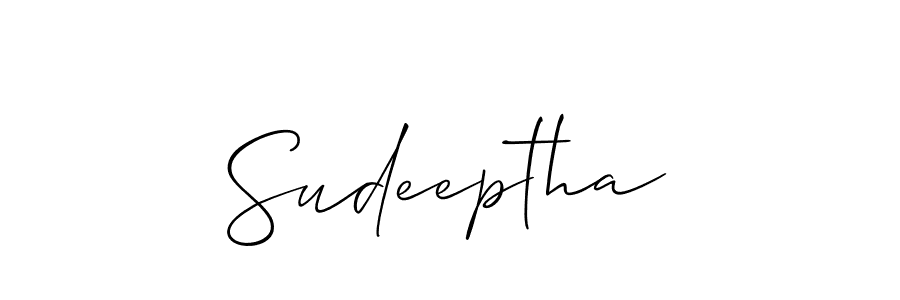 Design your own signature with our free online signature maker. With this signature software, you can create a handwritten (Allison_Script) signature for name Sudeeptha. Sudeeptha signature style 2 images and pictures png