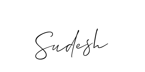 Design your own signature with our free online signature maker. With this signature software, you can create a handwritten (Allison_Script) signature for name Sudesh. Sudesh signature style 2 images and pictures png
