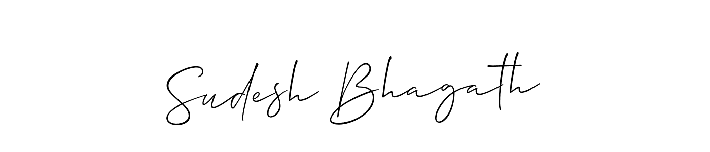 Also we have Sudesh Bhagath name is the best signature style. Create professional handwritten signature collection using Allison_Script autograph style. Sudesh Bhagath signature style 2 images and pictures png