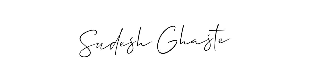 Make a short Sudesh Ghaste signature style. Manage your documents anywhere anytime using Allison_Script. Create and add eSignatures, submit forms, share and send files easily. Sudesh Ghaste signature style 2 images and pictures png