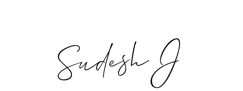 Use a signature maker to create a handwritten signature online. With this signature software, you can design (Allison_Script) your own signature for name Sudesh J. Sudesh J signature style 2 images and pictures png