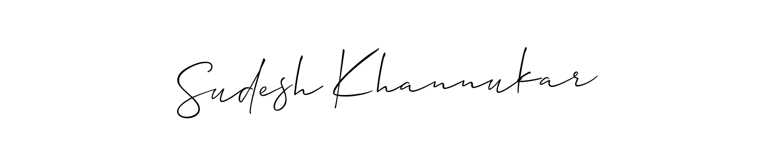 if you are searching for the best signature style for your name Sudesh Khannukar. so please give up your signature search. here we have designed multiple signature styles  using Allison_Script. Sudesh Khannukar signature style 2 images and pictures png