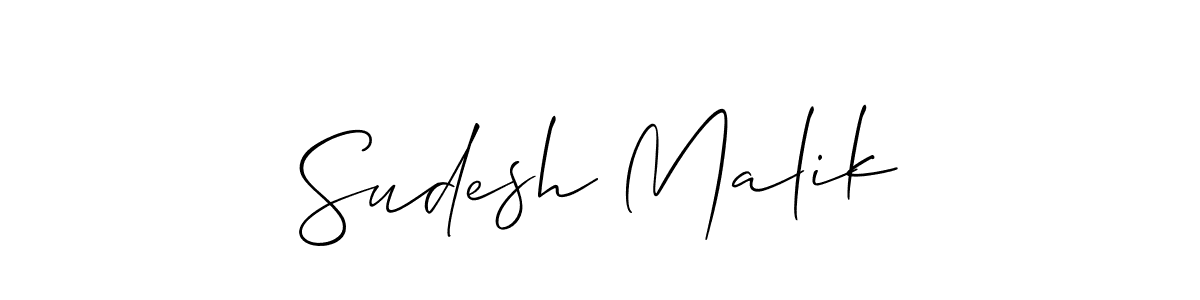 Also we have Sudesh Malik name is the best signature style. Create professional handwritten signature collection using Allison_Script autograph style. Sudesh Malik signature style 2 images and pictures png