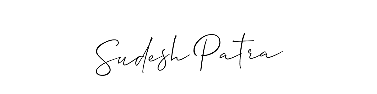 if you are searching for the best signature style for your name Sudesh Patra. so please give up your signature search. here we have designed multiple signature styles  using Allison_Script. Sudesh Patra signature style 2 images and pictures png