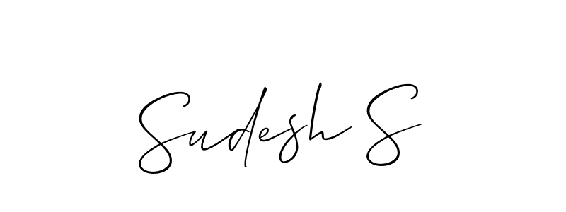 You should practise on your own different ways (Allison_Script) to write your name (Sudesh S) in signature. don't let someone else do it for you. Sudesh S signature style 2 images and pictures png