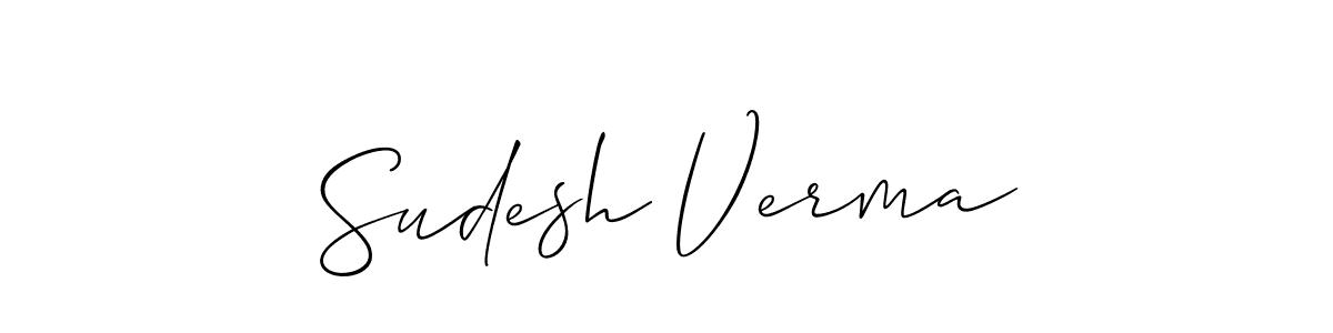 Use a signature maker to create a handwritten signature online. With this signature software, you can design (Allison_Script) your own signature for name Sudesh Verma. Sudesh Verma signature style 2 images and pictures png