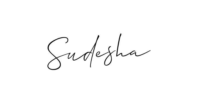 Make a short Sudesha signature style. Manage your documents anywhere anytime using Allison_Script. Create and add eSignatures, submit forms, share and send files easily. Sudesha signature style 2 images and pictures png