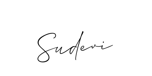 Make a beautiful signature design for name Sudevi. With this signature (Allison_Script) style, you can create a handwritten signature for free. Sudevi signature style 2 images and pictures png