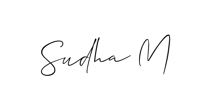 Make a beautiful signature design for name Sudha M. With this signature (Allison_Script) style, you can create a handwritten signature for free. Sudha M signature style 2 images and pictures png