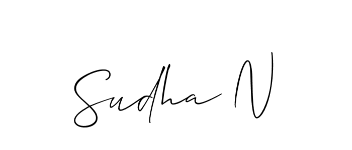 How to Draw Sudha N signature style? Allison_Script is a latest design signature styles for name Sudha N. Sudha N signature style 2 images and pictures png