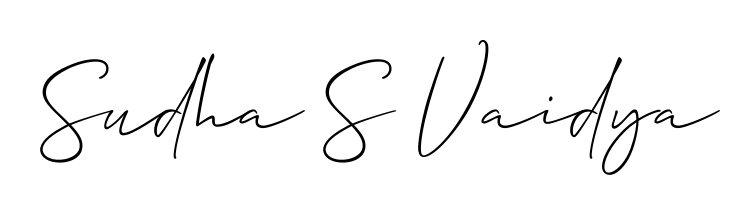 The Allison_Script handwriting style adds charm and authenticity to name Sudha S Vaidya. A wonderful choice for personal thank-you notes. Sudha S Vaidya signature style 2 images and pictures png