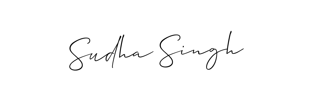 Create a beautiful signature design for name Sudha Singh. With this signature (Allison_Script) fonts, you can make a handwritten signature for free. Sudha Singh signature style 2 images and pictures png