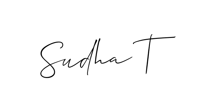 How to Draw Sudha T signature style? Allison_Script is a latest design signature styles for name Sudha T. Sudha T signature style 2 images and pictures png