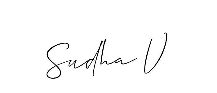 Best and Professional Signature Style for Sudha V. Allison_Script Best Signature Style Collection. Sudha V signature style 2 images and pictures png