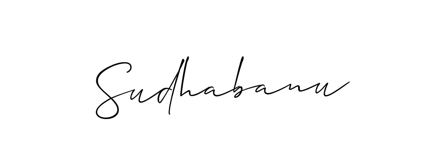 How to make Sudhabanu signature? Allison_Script is a professional autograph style. Create handwritten signature for Sudhabanu name. Sudhabanu signature style 2 images and pictures png