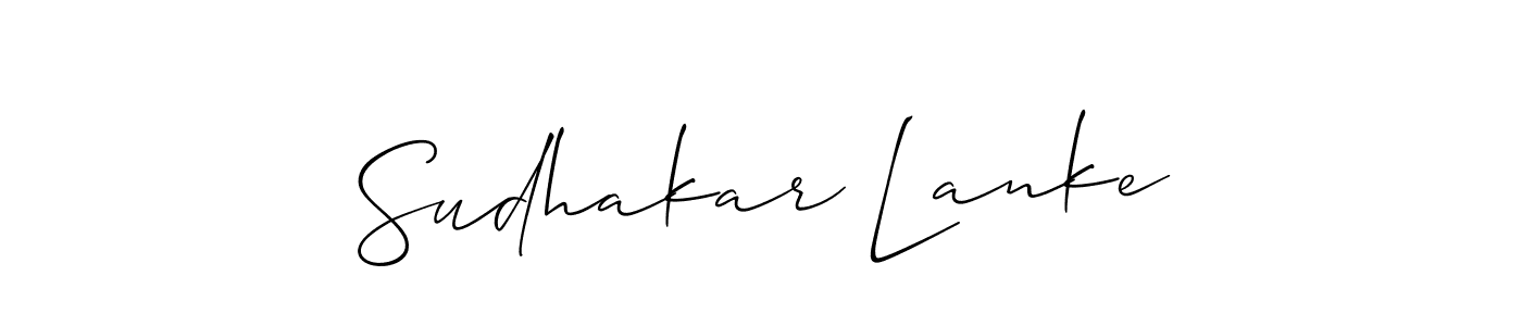 How to make Sudhakar Lanke name signature. Use Allison_Script style for creating short signs online. This is the latest handwritten sign. Sudhakar Lanke signature style 2 images and pictures png