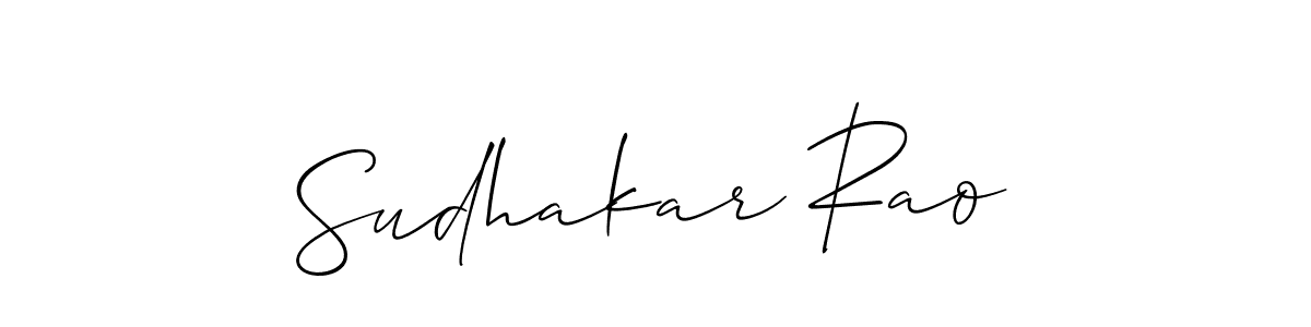 How to make Sudhakar Rao name signature. Use Allison_Script style for creating short signs online. This is the latest handwritten sign. Sudhakar Rao signature style 2 images and pictures png