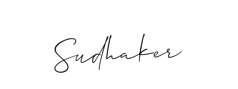 Use a signature maker to create a handwritten signature online. With this signature software, you can design (Allison_Script) your own signature for name Sudhaker. Sudhaker signature style 2 images and pictures png