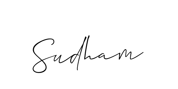 How to Draw Sudham signature style? Allison_Script is a latest design signature styles for name Sudham. Sudham signature style 2 images and pictures png