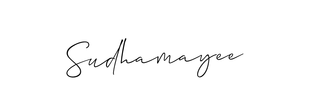 Make a beautiful signature design for name Sudhamayee. With this signature (Allison_Script) style, you can create a handwritten signature for free. Sudhamayee signature style 2 images and pictures png