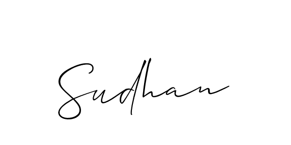 Use a signature maker to create a handwritten signature online. With this signature software, you can design (Allison_Script) your own signature for name Sudhan. Sudhan signature style 2 images and pictures png