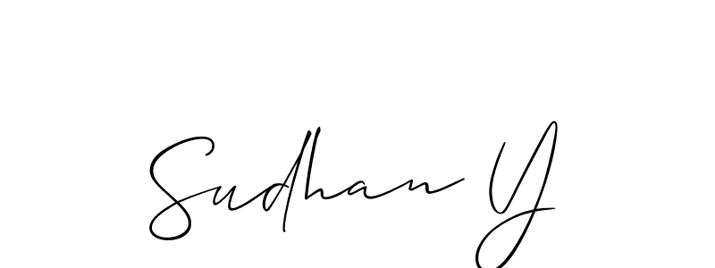 Make a short Sudhan Y signature style. Manage your documents anywhere anytime using Allison_Script. Create and add eSignatures, submit forms, share and send files easily. Sudhan Y signature style 2 images and pictures png