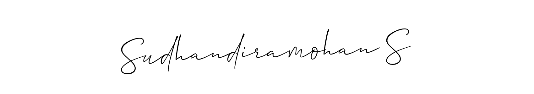 if you are searching for the best signature style for your name Sudhandiramohan S. so please give up your signature search. here we have designed multiple signature styles  using Allison_Script. Sudhandiramohan S signature style 2 images and pictures png