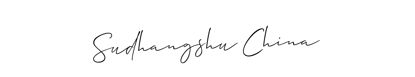 Design your own signature with our free online signature maker. With this signature software, you can create a handwritten (Allison_Script) signature for name Sudhangshu China. Sudhangshu China signature style 2 images and pictures png