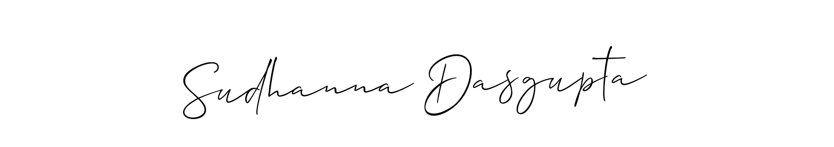 How to make Sudhanna Dasgupta name signature. Use Allison_Script style for creating short signs online. This is the latest handwritten sign. Sudhanna Dasgupta signature style 2 images and pictures png