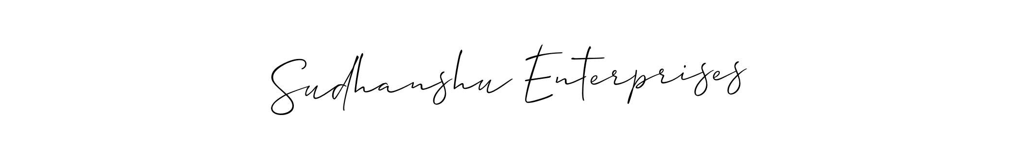 Allison_Script is a professional signature style that is perfect for those who want to add a touch of class to their signature. It is also a great choice for those who want to make their signature more unique. Get Sudhanshu Enterprises name to fancy signature for free. Sudhanshu Enterprises signature style 2 images and pictures png