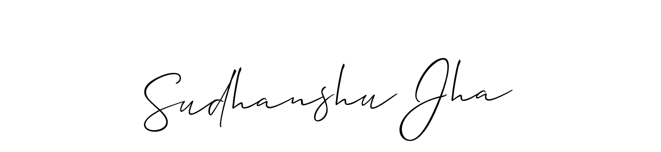 You should practise on your own different ways (Allison_Script) to write your name (Sudhanshu Jha) in signature. don't let someone else do it for you. Sudhanshu Jha signature style 2 images and pictures png