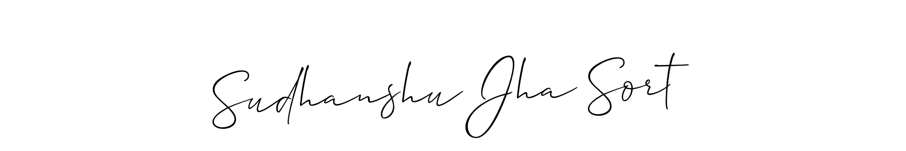 Also we have Sudhanshu Jha Sort name is the best signature style. Create professional handwritten signature collection using Allison_Script autograph style. Sudhanshu Jha Sort signature style 2 images and pictures png