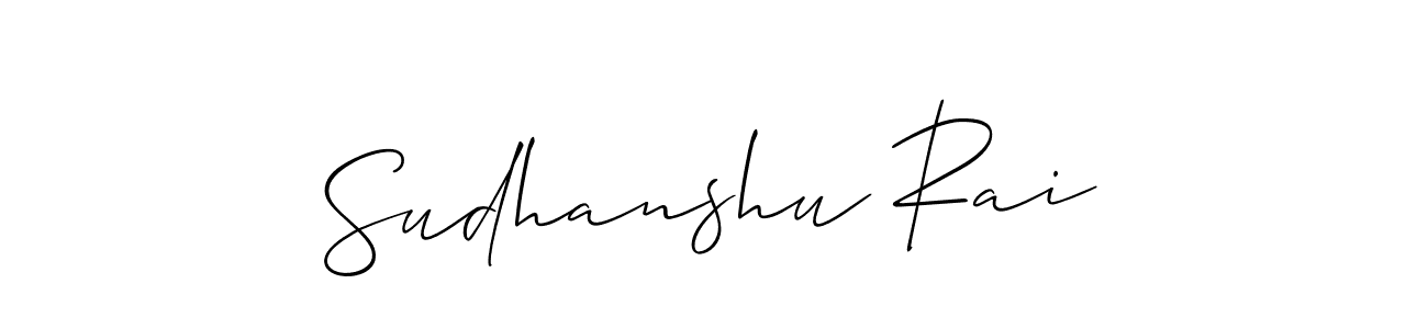 Use a signature maker to create a handwritten signature online. With this signature software, you can design (Allison_Script) your own signature for name Sudhanshu Rai. Sudhanshu Rai signature style 2 images and pictures png