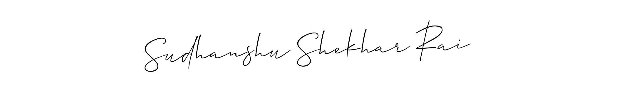 Make a short Sudhanshu Shekhar Rai signature style. Manage your documents anywhere anytime using Allison_Script. Create and add eSignatures, submit forms, share and send files easily. Sudhanshu Shekhar Rai signature style 2 images and pictures png