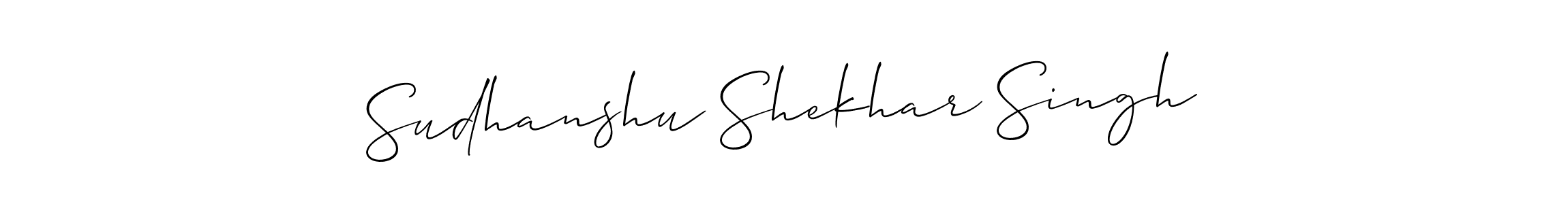 if you are searching for the best signature style for your name Sudhanshu Shekhar Singh. so please give up your signature search. here we have designed multiple signature styles  using Allison_Script. Sudhanshu Shekhar Singh signature style 2 images and pictures png