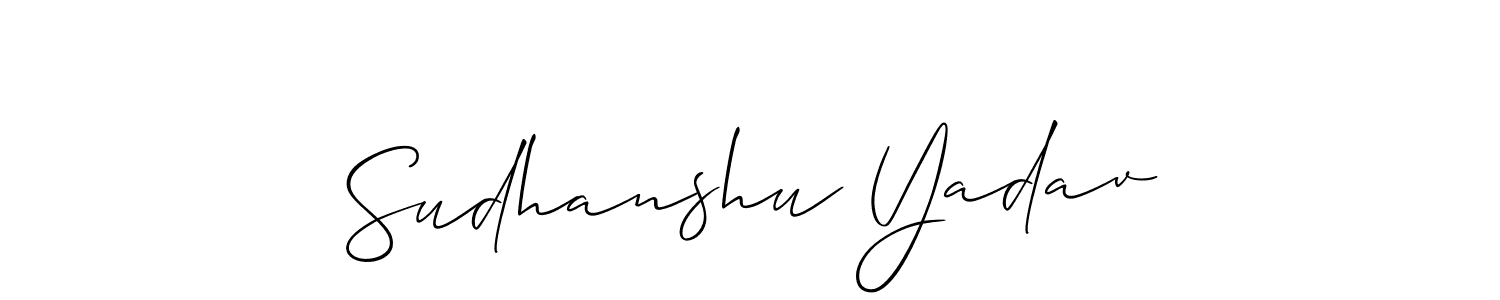 How to make Sudhanshu Yadav signature? Allison_Script is a professional autograph style. Create handwritten signature for Sudhanshu Yadav name. Sudhanshu Yadav signature style 2 images and pictures png