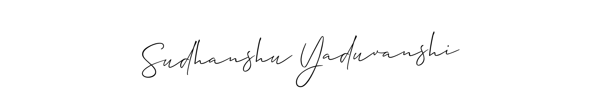 You should practise on your own different ways (Allison_Script) to write your name (Sudhanshu Yaduvanshi) in signature. don't let someone else do it for you. Sudhanshu Yaduvanshi signature style 2 images and pictures png