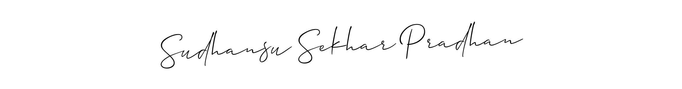 Create a beautiful signature design for name Sudhansu Sekhar Pradhan. With this signature (Allison_Script) fonts, you can make a handwritten signature for free. Sudhansu Sekhar Pradhan signature style 2 images and pictures png