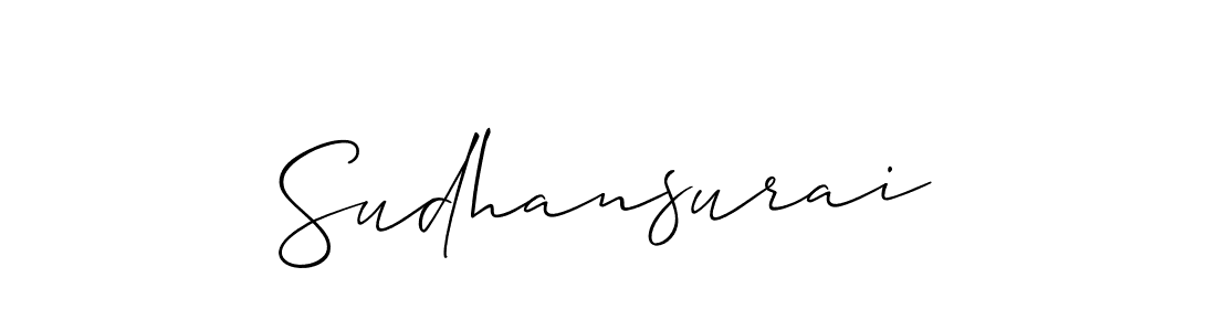 How to make Sudhansurai signature? Allison_Script is a professional autograph style. Create handwritten signature for Sudhansurai name. Sudhansurai signature style 2 images and pictures png