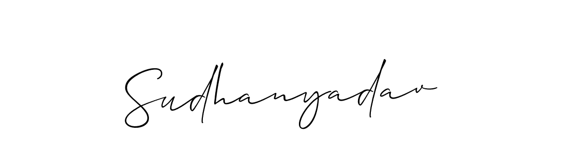Sudhanyadav stylish signature style. Best Handwritten Sign (Allison_Script) for my name. Handwritten Signature Collection Ideas for my name Sudhanyadav. Sudhanyadav signature style 2 images and pictures png